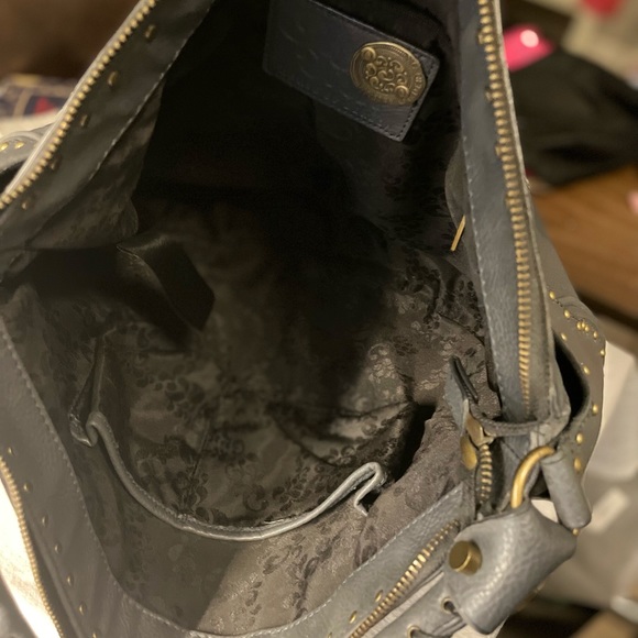 House of Dereon blue gray leather purse Beyoncé label - Picture 5 of 9